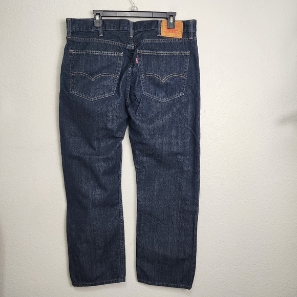 Levi's 505 Dark Wash Straight Fit Jeans Size 38x30 - Picture 4 of 9